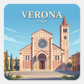 Basilica di San Zeno Maggiore Verona Italy Vierkante Sticker