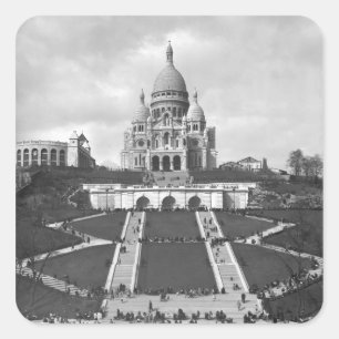 Basilica van Sacre-Coeur, Montmartre, 1876-1910 Vierkante Sticker