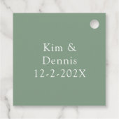 Basilicum, Perzik en Witte Floral Wedding Bedankjes Labels (Achterkant)