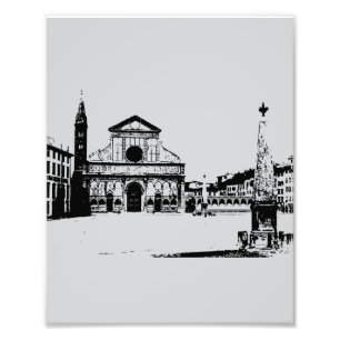 Basiliek van Santa Maria Novella in Florence, Ital Foto Afdruk