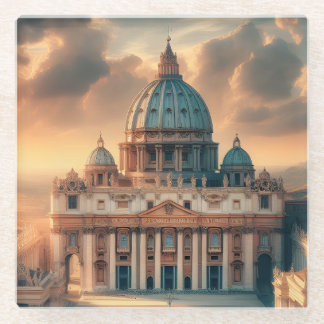Basiliek van St. Peter Italië Europa Reizen Glazen Onderzetter