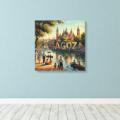 Basilique de la rive de Saragosse Toile lumineuse (Insitu (Plancher de Bois))