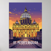 Basilique Saint-Pierre, affiche d'art touristique (Devant)