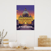 Basilique Saint-Pierre, affiche d'art touristique (Cuisine)