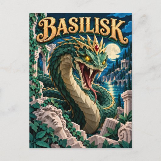 Basilisk, Papierknipmonster Briefkaart (Voorkant)