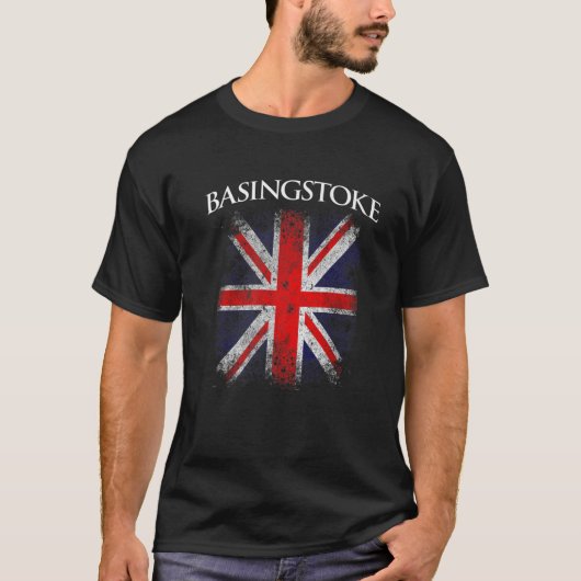 Basingstoke Retro British Flag Funny T-shirt (Voorkant)