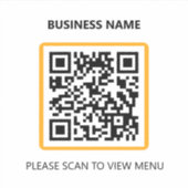Basique restaurant QR Code Scan for Menu Sticker (Devant)