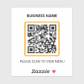 Basique restaurant QR Code Scan for Menu Sticker (Feuille)