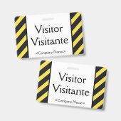 Basis "Bezoeker" "Visitante" Badge (Voor- en achterkant)