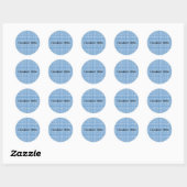 Basis Blauw Geruit Sticker/Envelope Zegel (Vel)