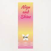 Basis Butterfly met Waves - Roze limonade Yogamat (Voorkant)