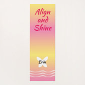 Basis Butterfly met Waves - Roze limonade Yogamat (Achterkant)