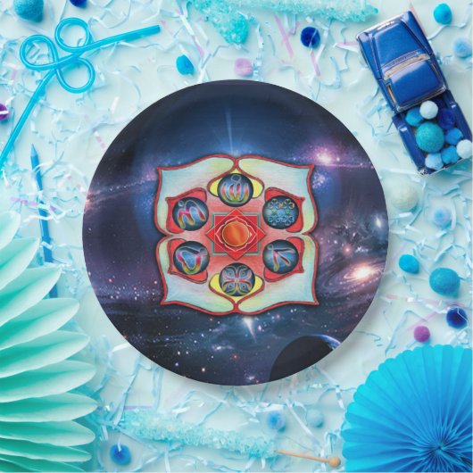 Basis Chakra Papieren Bordje (Feest)