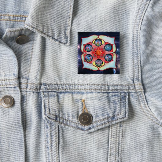 Basis Chakra Vierkante Button 5,1 Cm (In situ)