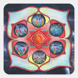 Basis Chakra Vierkante Sticker