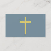 Basis Christelijk kruisbeeld Geel Blauw Visitekaartje (Achterkant)