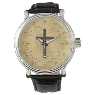 Basis Christelijk kruishout — Veneer Maple Rosewoo Horloge