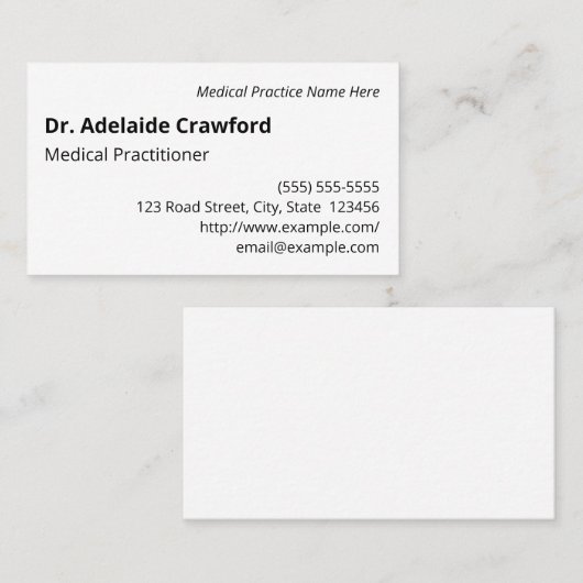 Basis, eenvoudig en minimaal Visitekaartje (Voorkant / Achterkant)