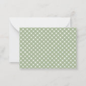 Basis Gingham Saliegroen Rand Notitiekaartje (Achterkant)