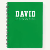 Basis groen gepersonaliseerd kalligrafieboek voor  notitieboek (Voorkant)