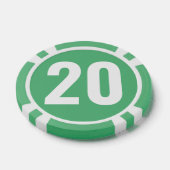 Basis Groen Wit Vet Nummer  Poker Chips (Enkel)