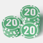Basis Groen Wit Vet Nummer  Poker Chips (Opstapeling)