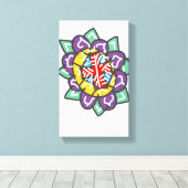Basis heilige mandala canvas afdruk (Insitu (Houten vloer))