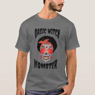 Basis heks Momster Melanin Sugar Skull Halloween T-shirt