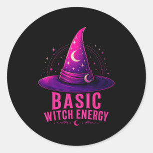 Basis heksenenergie halloween grafisch ontwerp gra ronde sticker