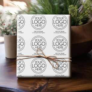 Basis Kantoor Zakelijk Logo met Contactgegevens Cadeaupapier