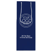 Basis Kantoor Zakelijk Logo met Contactgegevens Wijn Cadeautas (Voorkant)