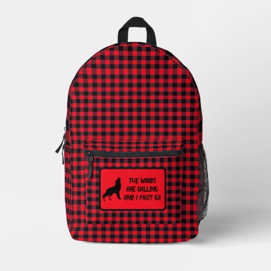 Basis Lumberjack Red en Black Buffalo Pset Bedrukte Rugzak (Voorkant)