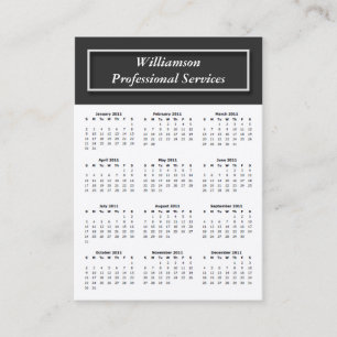 Basis met Dark Grey 2011 CALENDAR Visitekaartjes