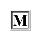 Basis Monogram Initiaal Rubberstempel (Afrduk)