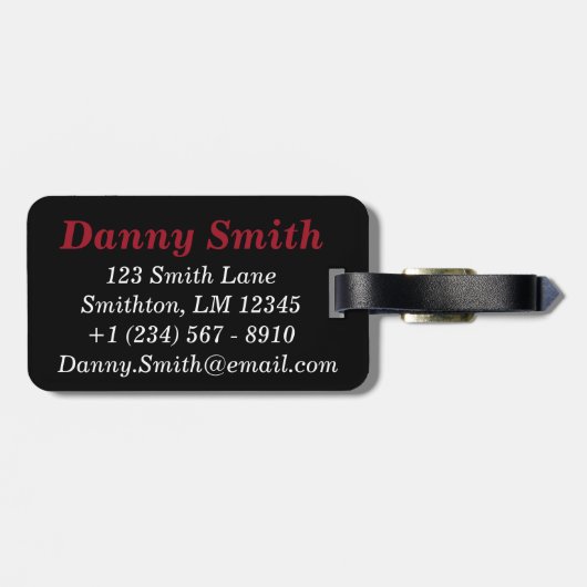 Basis Monogram (Rood) Bagagelabel (Achterkant horizontaal)