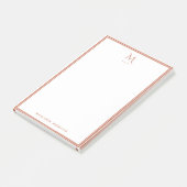 Basis Monogram Terracotta Rand Persoonlijk Post-it® Notes (Schuin)