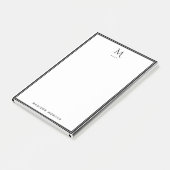 Basis Monogram Zwartrand Persoonlijk  Post-it® Notes (Schuin)