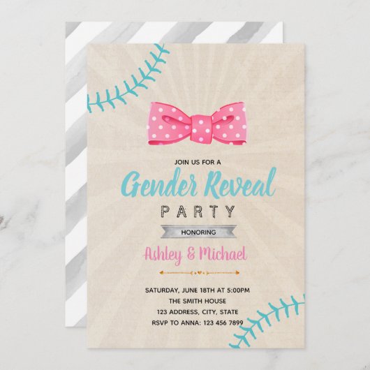 Basis- of booggeslacht onthullen uitnodiging (Voorkant / Achterkant)