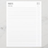 Basis Recipe Index Pagina's (Voorkant)