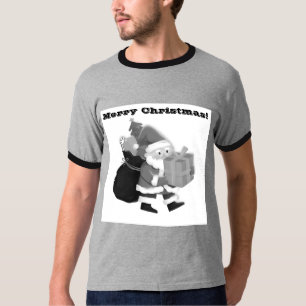 Basis Ring Christmas Gedrukt Wens Grijs/Zwart 2X T-shirt