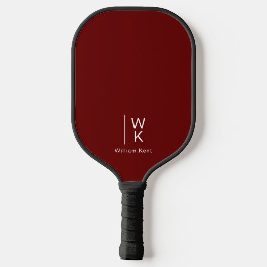 Basis Rode Monogram Naam + Initialen Pickleball Paddle (Achterkant)