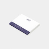 Basis Schoon Initiaal Wit Donkerblauw Post-it® Notes (Schuin)
