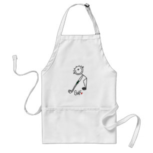 Basis Stokfiguur Golf T-shirts en Cadeaus Standaard Schort
