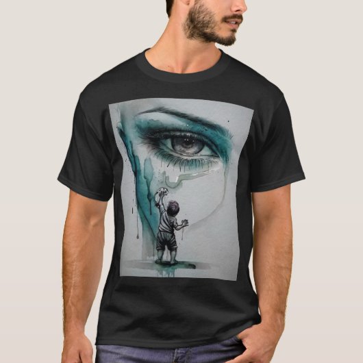 Basis T-shirt in donker (Voorkant)