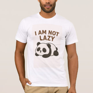 Basis T-shirt voor heren met grappige panda-quote