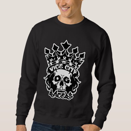 Basis T-shirt voor heren met King Skull-logo (Voorkant)