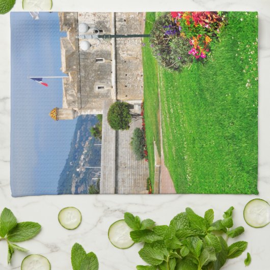 Basis van Menton in Frankrijk Theedoek (Gevouwen)