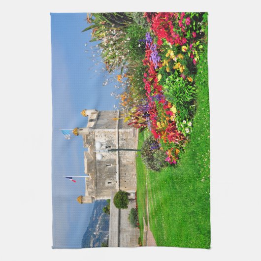 Basis van Menton in Frankrijk Theedoek (Verticaal)