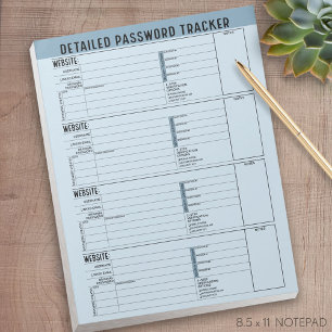 Basis Wachtwoord Tracker met Gebruikersnaam Notitieblok