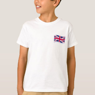 Basis witte T-shirt voor kinderen met Union Jack